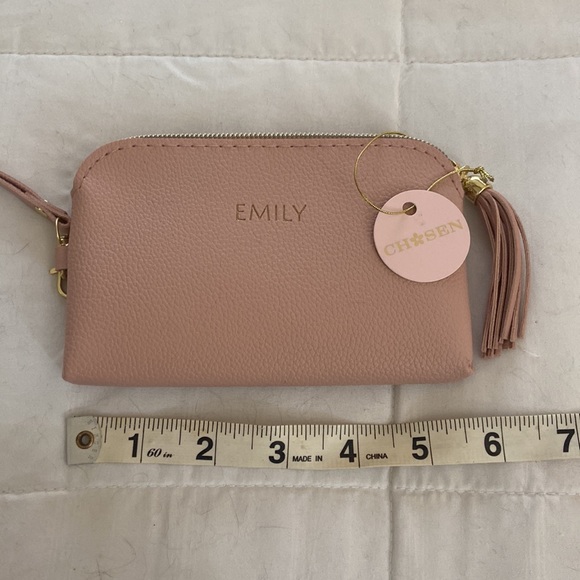 NWT personalized Emily pink wristlet - Picture 3 of 3